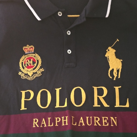 Polo Ralph Lauren Black and Green Polo Shirt - Picture 3 of 4